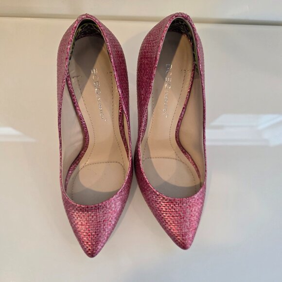 BCBGeneration Pink Woven Stiletto Heels 👠 Size 7 - Picture 10 of 14
